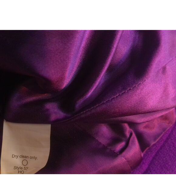 J Crew Stadium Cloth Nello Gori Double Breasted Purple Pea Coat Size 8P - Picture 6 of 6